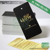 500c Printed on demand Paper clothes hang tags with 4 corners or 2 corners Hanging stamps