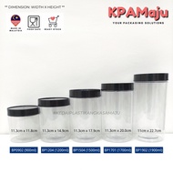 Balang Plastik (900ml, 1200ml, 1500ml, 1700ml, 1900ml) - Balang Kuih Raya, Bekas Cookies, Kerepek, P