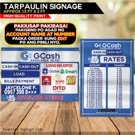 □♣2pcs GCASH Business Tarpaulin | GCASH In/Out Tarpaulin Signage |  Load na Dito | Signage 1.5ft x 2