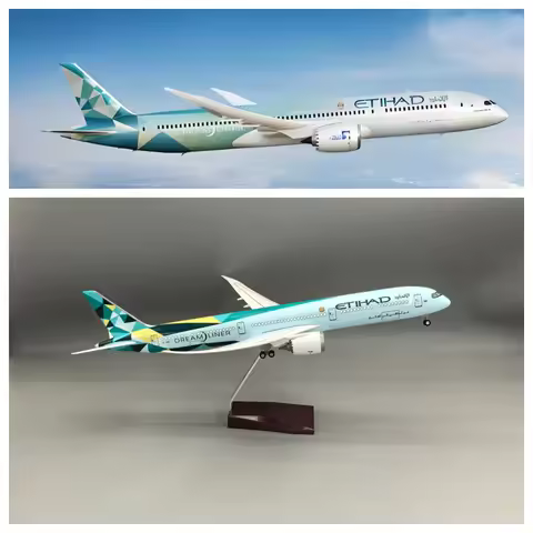 47CM 1:130 Scale B787 Etihad Aircraft Model 787 Model Airplane Diecast Resin Aircraft Home Collectio