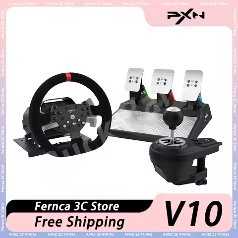 Original Pxn V10 Wired Gaming Steering Wheel Controller Force Rotation 900 Game Steering Wheel For P