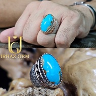 Iranian Turquoise Ring | Cincin Firus Iran | 925 Silver
