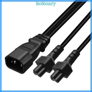 KOK 3-Prong C14 to C5+C5 Connector Adapter Cord Male Plug to Female Converter Wire