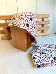 唐草紋帽咪雙面頭巾帽 手術帽 醫療帽 料理 工作帽 化療帽