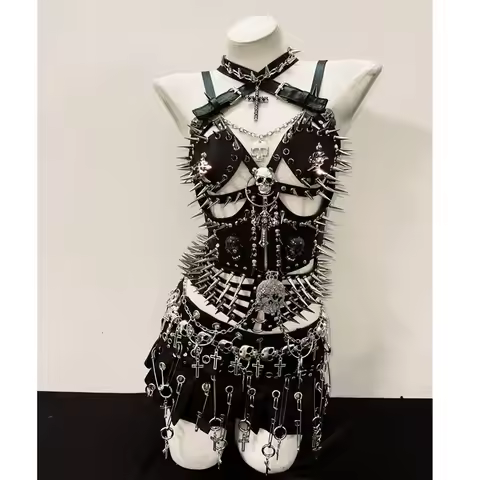 y2k crop top gothic tank tops y2k tops y2k fashion Punk Tank Tops Skull top vintage tops y2k clothes