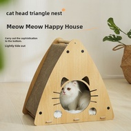 【SG Seller】Cat Scratch Board Vertical Triangle Corrugated Paper Nest Cat Nest Cat house Cat Toy