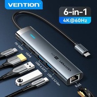 Vention USB C HUB HDMI 4K60Hz Type C to RJ45 PD 100W Adapter For Macbook iPad Pro Air M2 M1 Sumsang 