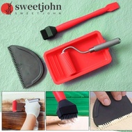 SWEETJOHN Painting Decorating Kit, Soft Silicone Aluminum Handle Silicone Paint Roller, Thin  Easy t