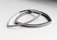 925銀鍍18K白金鑲方晶鋯石手鐲