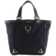 【日本直送】經典 GUCCI Abbey 手提包 托特包 130739 GG 緹花帆布 黑色 女款【二手】