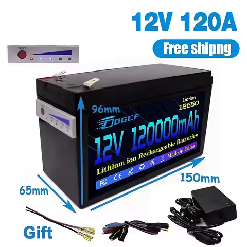 12V 120Ah 120Ah 18650 lithium battery for solar energy built-in high current 30A BMS electric vehicl
