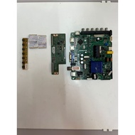 ISONIC ICT-4308 43" TV MAIN BOARD, TCON, POWER BUTTON AND RIBBON CARD