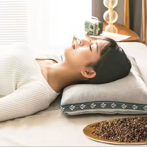 1Pac Pure Buckwheat Husk Pillow for Cervical Spine Protection, Adult Household Single Summer Cool Pi