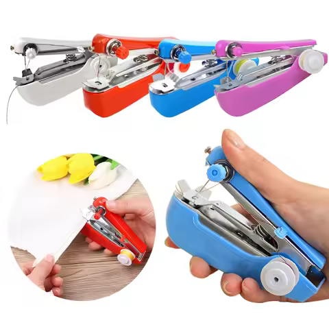 1PC Portable Handheld Sewing Machine Pocket Sewing Tool 4 Colors Available Handy Needlework Embroide