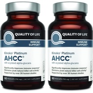 Quality of Life Premium Kinoko Platinum AHCC Supplement – 750mg of AHCC – 60 Veggie Capsules 增强免疫力
