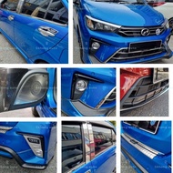 Perodua bezza 2020-2025 chrome front bumper garnish car accessories chrome set sportivo design rear 