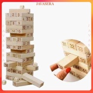 Wooden Building Blocks Fun Party Game 51 Blocks - Brown - OMTHIVBR