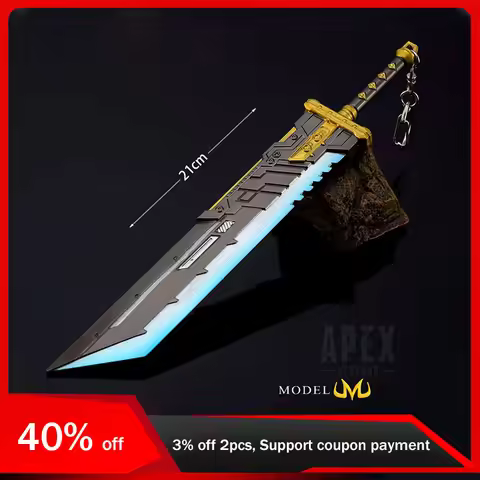 21cm Apex ＆ Fantasy Linkage R5 Destruction Sword Cosplay Keychains All Metal Keyrings Weapon Model G