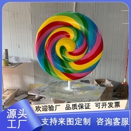 Decorative Model Lollipop Ice Cream Props Donut Floor Glass Fiber Ornament Atmosphere Sculpture Chri
