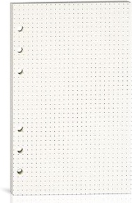 A6 Dot Grid Paper,100GSM Thick,6-Hole Punched,A6 Dotted Paper Refill for Filofax Planner/Binders/Organizer,80 Sheets (160 Pages),6.69 x 4.13 Inch,Beige