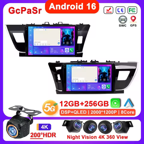 Android 16 2K Incell Screen Multimedia Stereo For Toyota Corolla 11 Middle East Edition 2013 - 2017 