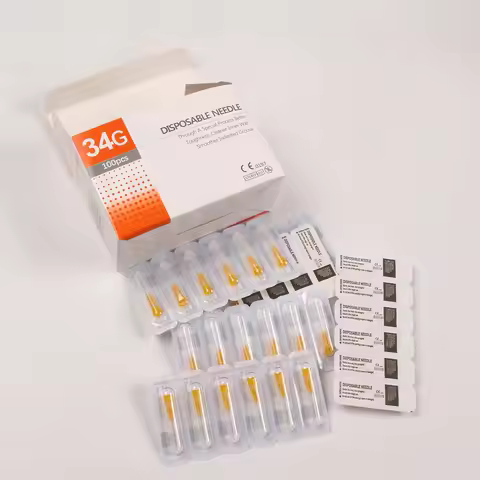 100Pcs/Box Tattoo Small Painless Beauty Needle 34G4MM 34G6MM 34G8MM 34G13MM Superfine Sterile Inject
