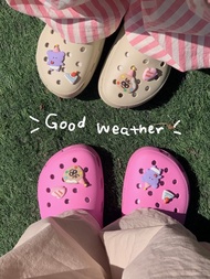 Birthday可愛立體硅膠crocs洞洞鞋鞋花鞋扣裝飾智必星