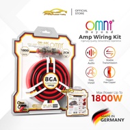 OMNI BEYOND OM-A8C Amp Wire Kit 8GA 1800W Pure Copper Amplifier Cable Low Noise Audio Kereta 汽车功放线材