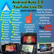 Unlock Upgrade Android Auto 2.0 YouTube FREE Live TV Video In Motion Bypass  Honda Toyota Isuzu VW Mazda Mercedes Ford