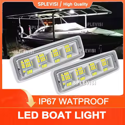 2x 12/24 V 6 inch Waterproof Led Boat Spotlights Deck/Dock Marine Lights for Cruise Ships Yachts Boa