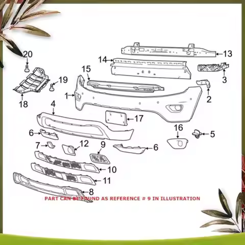 AB98-Front Bumper Grille Cover Left/Right 68335072AA 68335073AA For Jeep Grand Cherokee 2017-2022 Ca