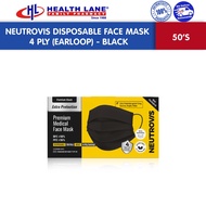 Neutrovis Disposable Face Mask 4 Ply Earloop Black (50's)