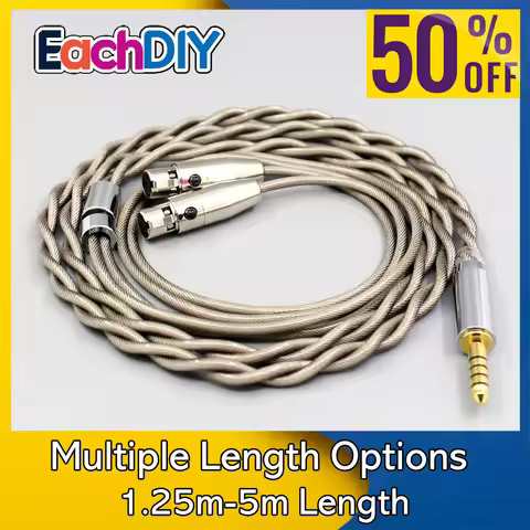 Type6 756 core 7n Litz OCC Silver Plated Earphone Cable For Audeze LCD-3 LCD-2 LCD-X LCD-XC LCD-4z L