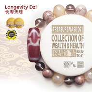 Dzi Kingdom Red Jade Treasure Vase Dzi Bracelet 天珠王国长寿宝瓶天珠手链