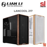 Lian Li LANCOOL 217 Genuine Walnut Wood Mid-Tower ATX PC Case -Black/White