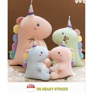 [Sg Stocks] Candy Dinosaur Plush Toy 25cm/35cm/45cm Soft Toy/ Stuffed Toy