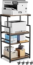 Aquzee 4-Tier Extra Large Printer Stand with Storage, 19.7" D*27.5" W*49.3" H Adjustable Shelf Rolli