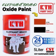 KTH Elephant Oxide Paint 5Liter / Cat Anti Karat / Cat Besi / Hitam mati / Merah Mati