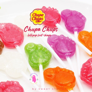 อมยิ้ม จูปาจุ๊ปส์ Chupa chups รูปเท้า กลิ่นผลไม้ 9กรัม/ชิ้น แบ่งขาย แพ็ก 15-60 ชิ้น ลูกอม อมยิ้ม อร่อย หอม หวาน สุดอิต