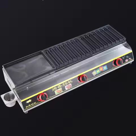 Hot Dog Roller Electric Sausage Grill Pot Machine Industrial Bread Warmer with Sizzling Grill Burger