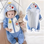 Newborn Jumpsuit 1 Year Old Boy Romper 3 Months Baby Plus Velvet Baby Thickened Romper 10.1