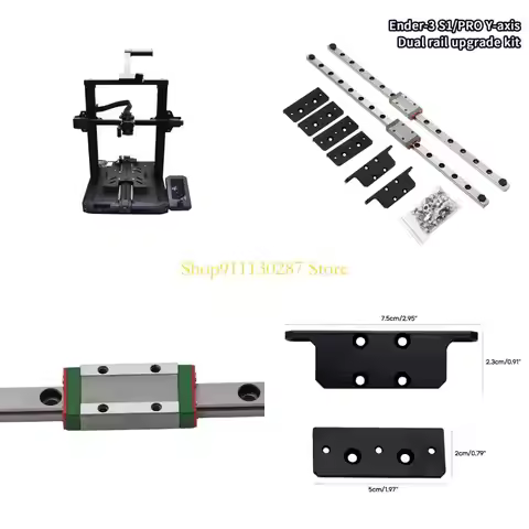 J1HC Dual Y Axis MGN9H Linear Rails Kit With Fix Plate Mount Bracket for Ender3 S1/Ender3 S1 Pro 3D 