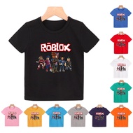 😂 (พิมพ์พรีเมี่ยม)** สินค้าพร้อมส่ง ** เสื้อยืด ผ้าฝ้าย แขนสั้น ลายการ์ตูน Roblox น่ารัก 8 สี สำหรับเด็ก อายุ 0-10 ปี