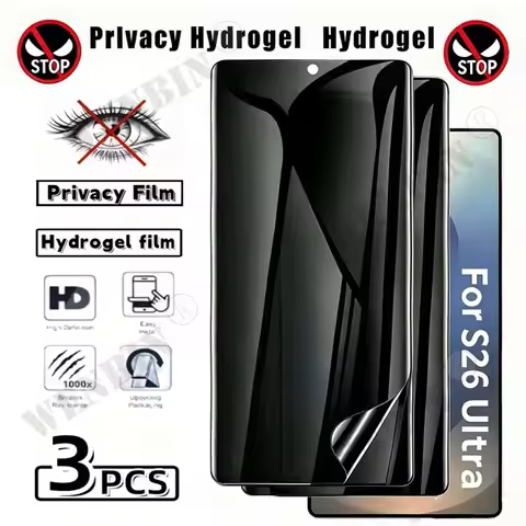3Pcs Privacy Hydrogel Film For Samsung S26 S25 S24 Ultra FE Plus A57 A37 A27 A17 Privacy Screen Prot