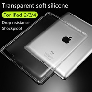 For Apple iPad 2/3/4 TPU Soft Case Cover Crystal Clear Transparent Ultra Thin Shell Tablet accessori