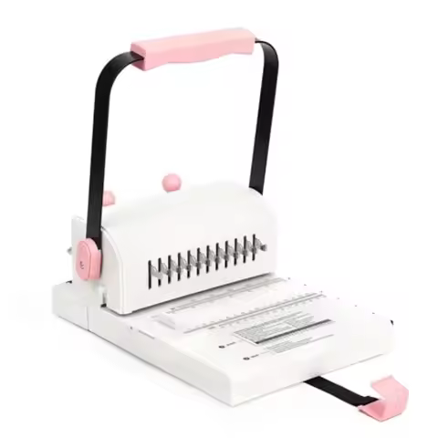 Vagbstu Cinch Book Binding Machine2:1Spiral Binding Machine with Slide Ruler Compatible with Wire or