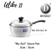 MY-DOT Stainless Steel Sauce Pan With lids and Plastic Handle 16cm, MY-DOT不锈钢汤锅，带盖和塑料手柄16cm，18cm