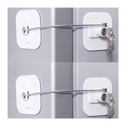 Refrigerator Lock, Mini Fridge Lock With Key For Adults, Lock For A Fridge, Cabinet Door(White 4Pack