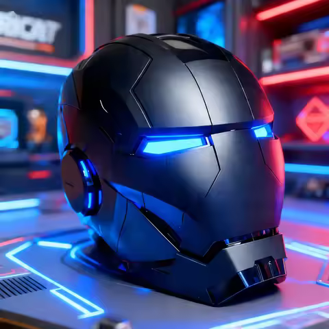 【IN STOCK】Iron Man 1/1 Cosplay Helmet MK5 Gold/Black/Silvery Electric Voice Control Helmet Led Eyes 