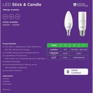 [SIRIM] Ecolink LED Stick & Candle (5w, 9w, 11w) 3500K 6500K